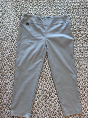 LISETTE Ponte Ankle Pants in Light Gray/ Mushroom size 10